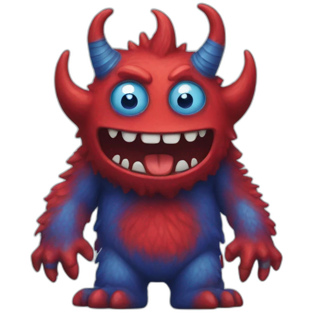 red and blue monster emoji