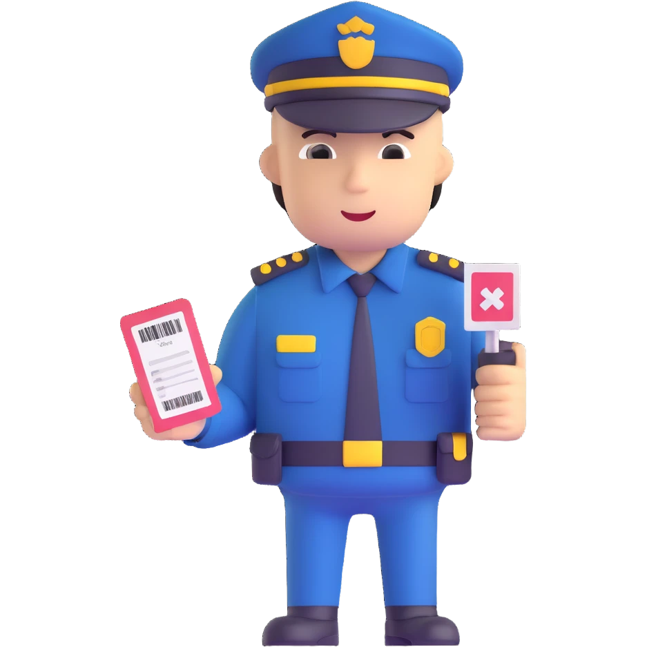 security guard with ticket in hand emoji