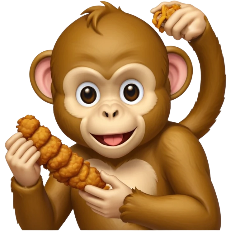 Monkey eating chicken  emoji