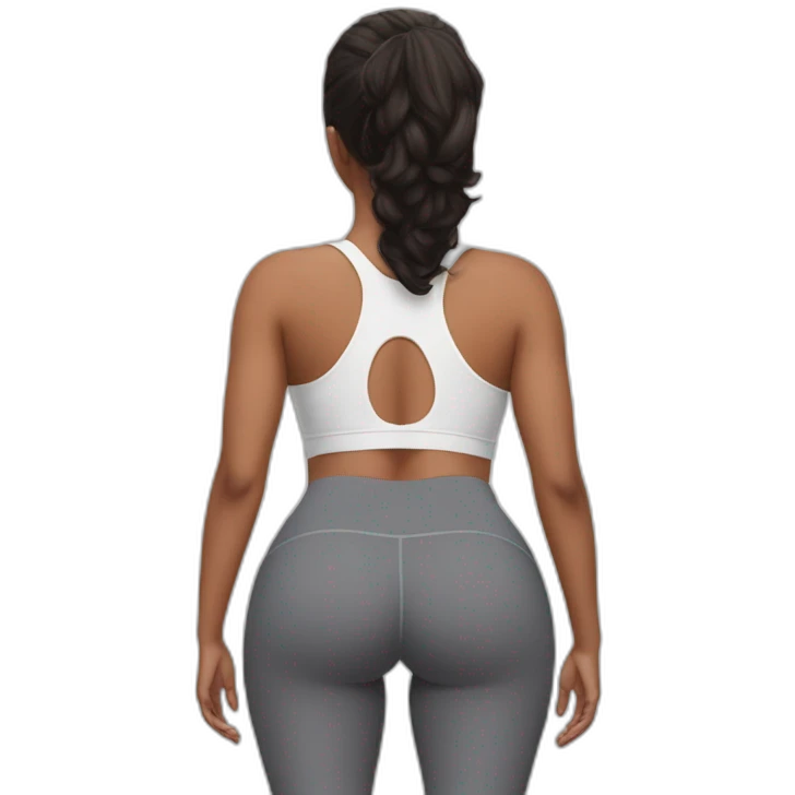 perfectly shaped peachy white butt cheeks yoga pants emoji