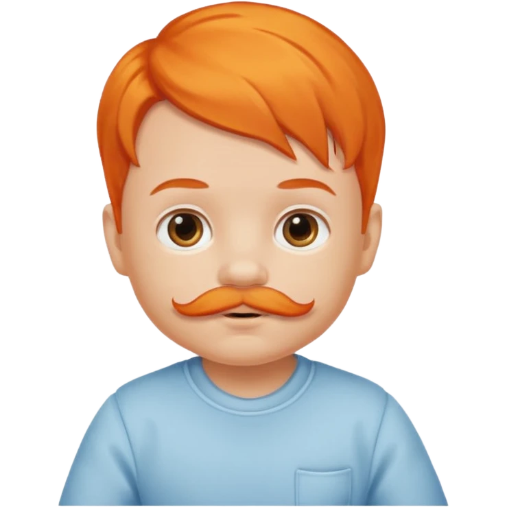 orange hair baby mustashed baby emoji