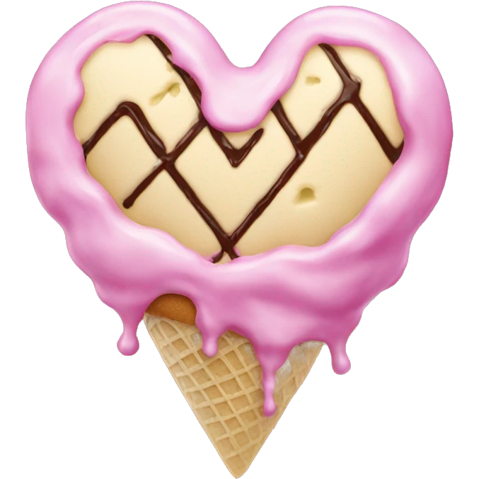 Heart made of ice cream emoji