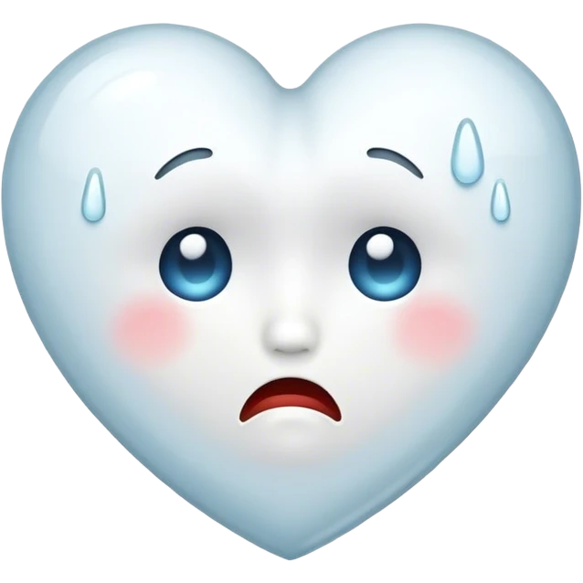 White heart crying emoji