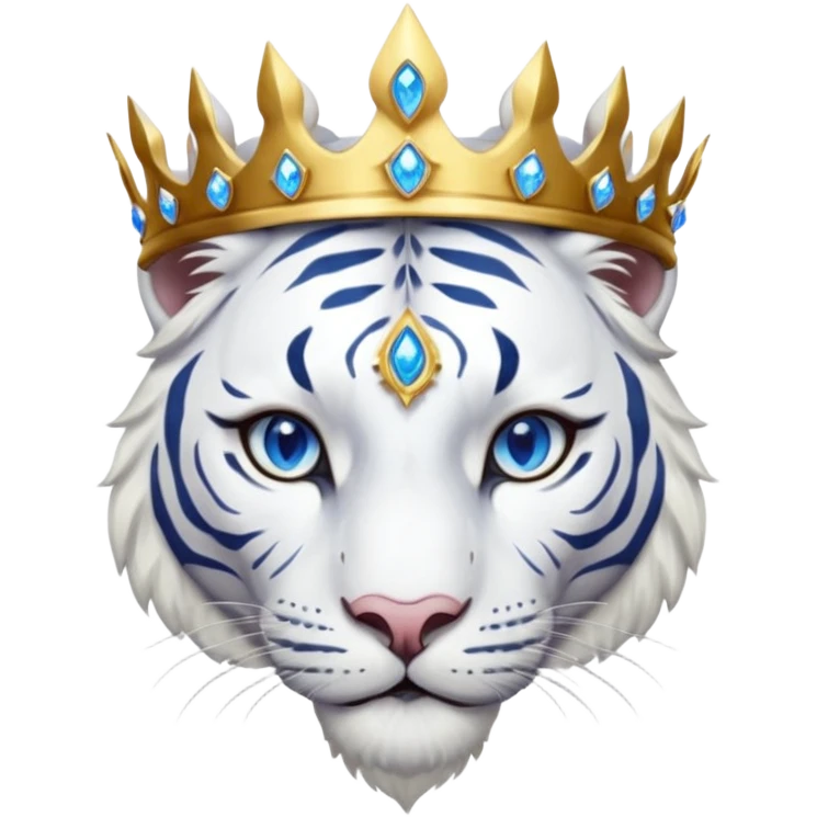 ESO Female white tiger khajiit leader of the umbral rose, blue eyes, blue 'third eye' gem, something symbolizing leadership ruling emoji