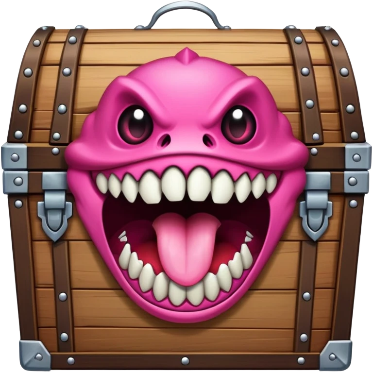 treasure chest monster mimic with sharp teeth and long tongue emoji