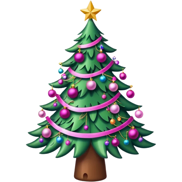 Christmas tree pink emoji
