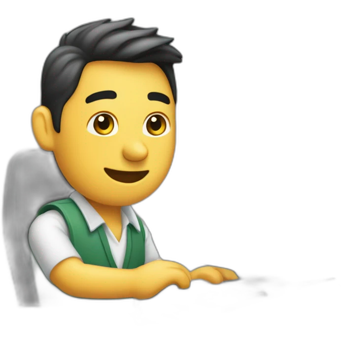 Uruguaya trabajando en una computadora emoji
