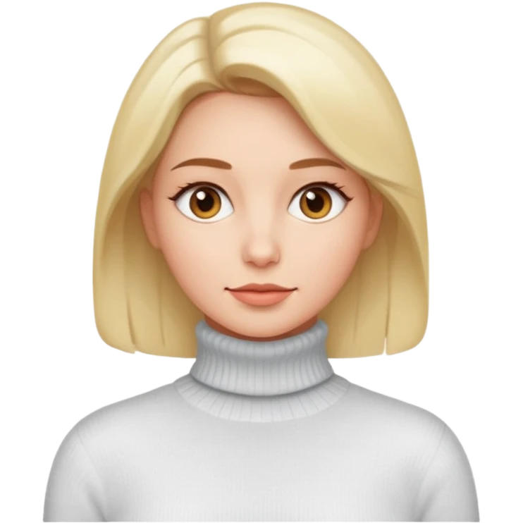 white light turtleneck sweater on woman with big tits emoji