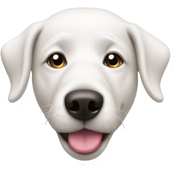 white dog with pink nose emoji