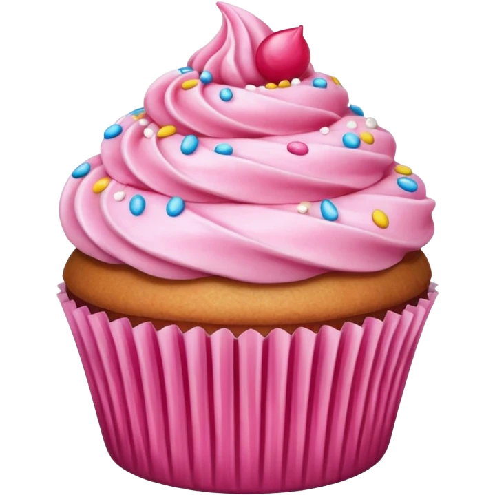 Cupcake with pink icing emoji