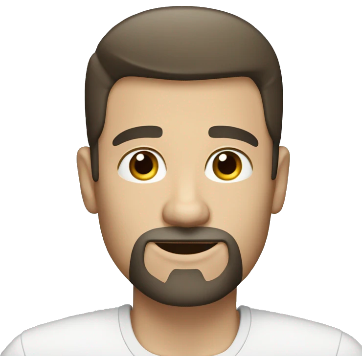 handsome white man with combover dark hair and a goatee emoji