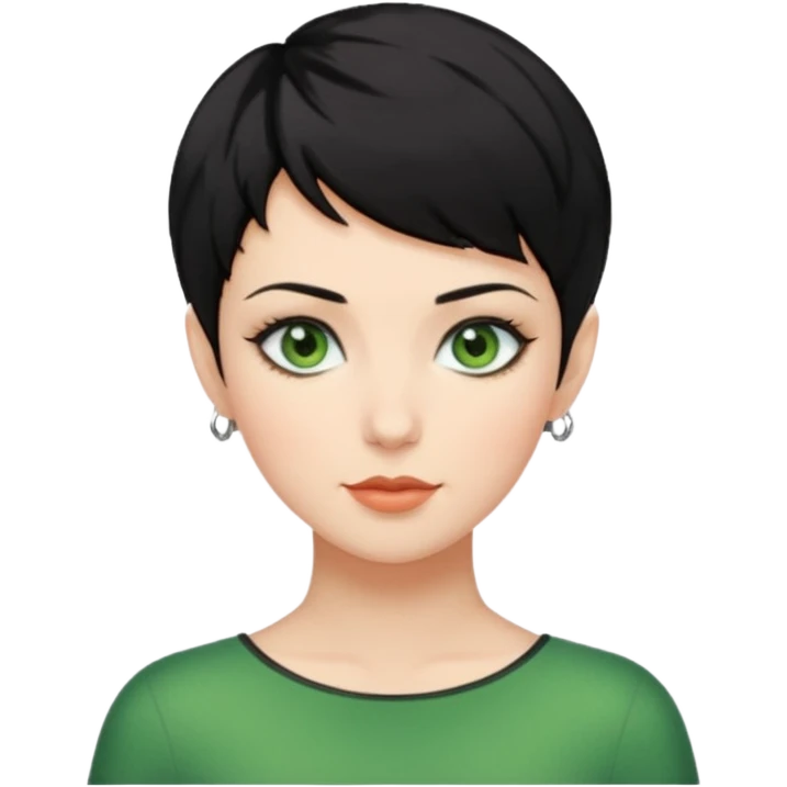 mujer pelo negro pixie cut emoji