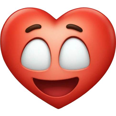 Red cute heart with a smile emoji