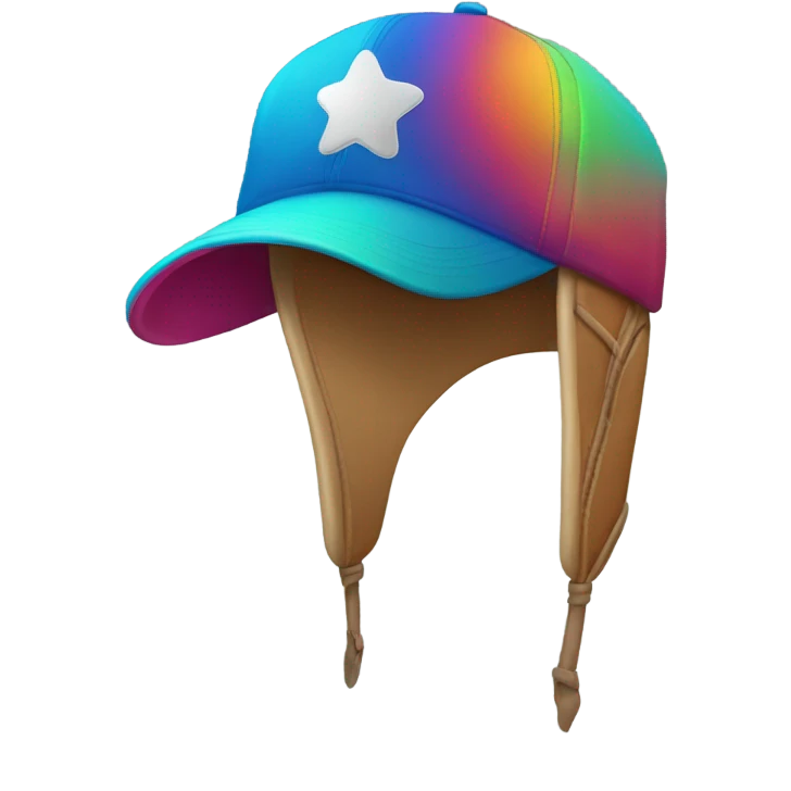 multi colored baseball cap with propellor on top emoji