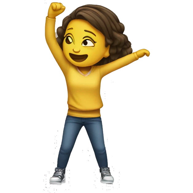 a girl who dab emoji