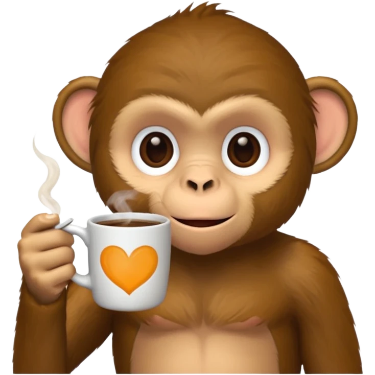 sideway monkey sipping coffee  emoji