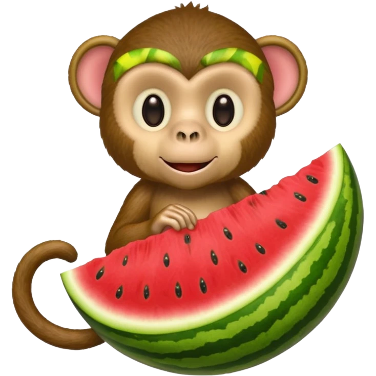 Monkey holding watermelon emoji