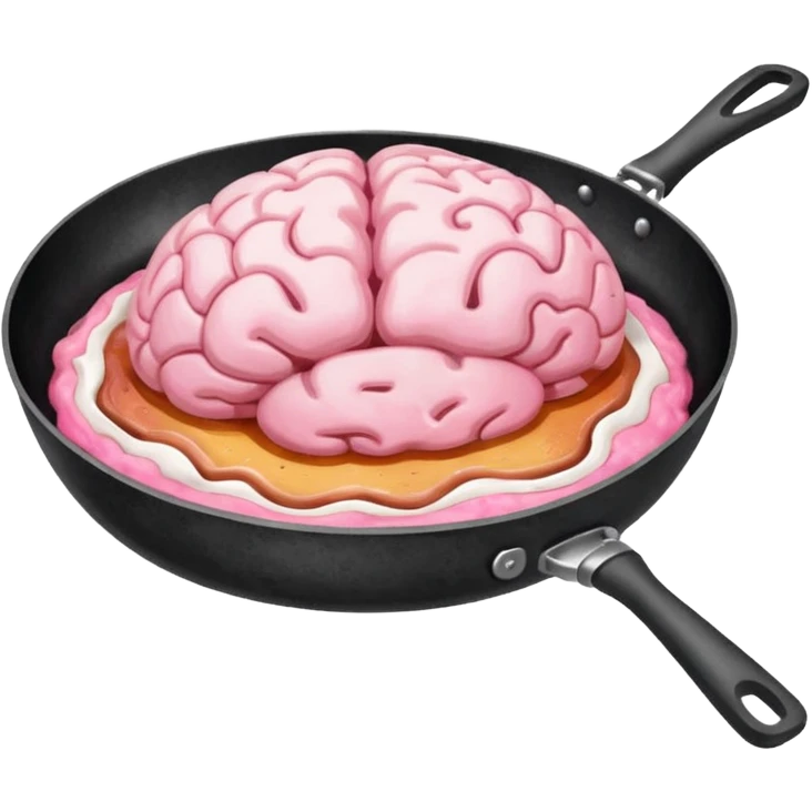Brain in a frying pan emoji