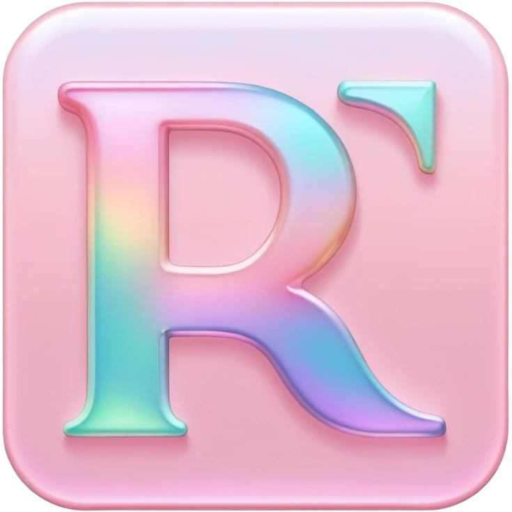 Iridescent pastel pink Font setting icon with letter  emoji