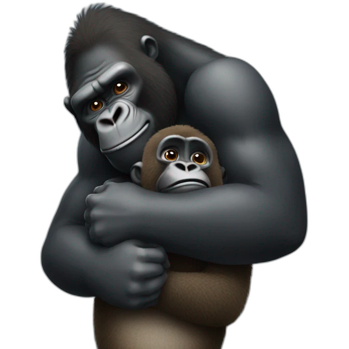 ant hugs gorilla emoji