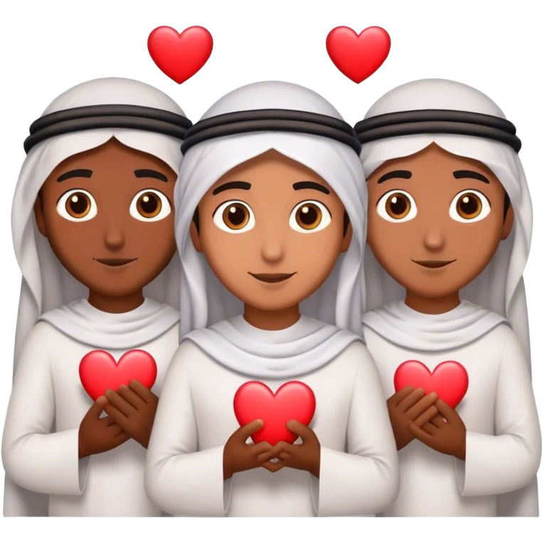 Árabes con corazones emoji