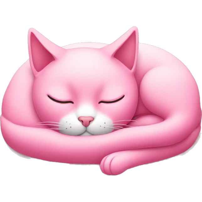 pink cat sleeping on the back emoji