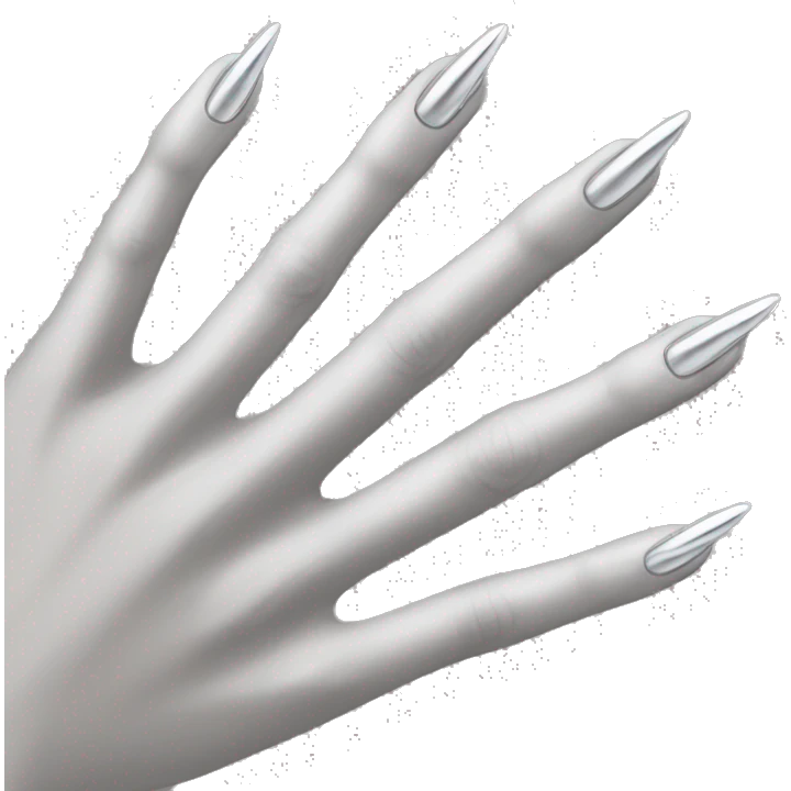 female hand with long silver nails emoji