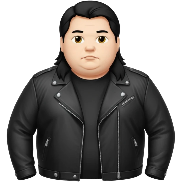 Long hair fat men in leather jacket emoji
