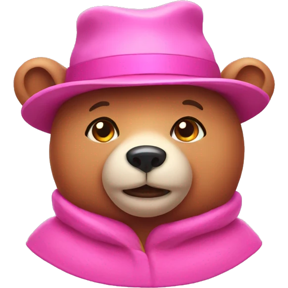 Pink bear with hat on emoji