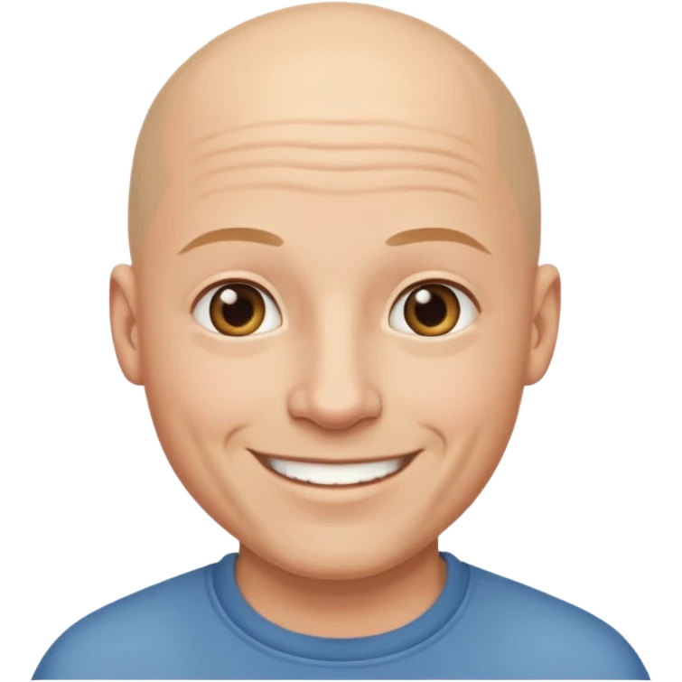 a bald made looking hopeful emoji
