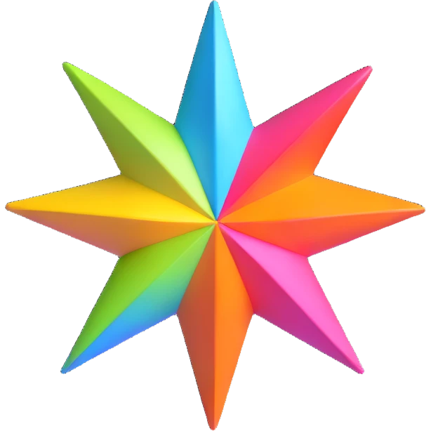 3D star floating with bright colors and prominent details emoji