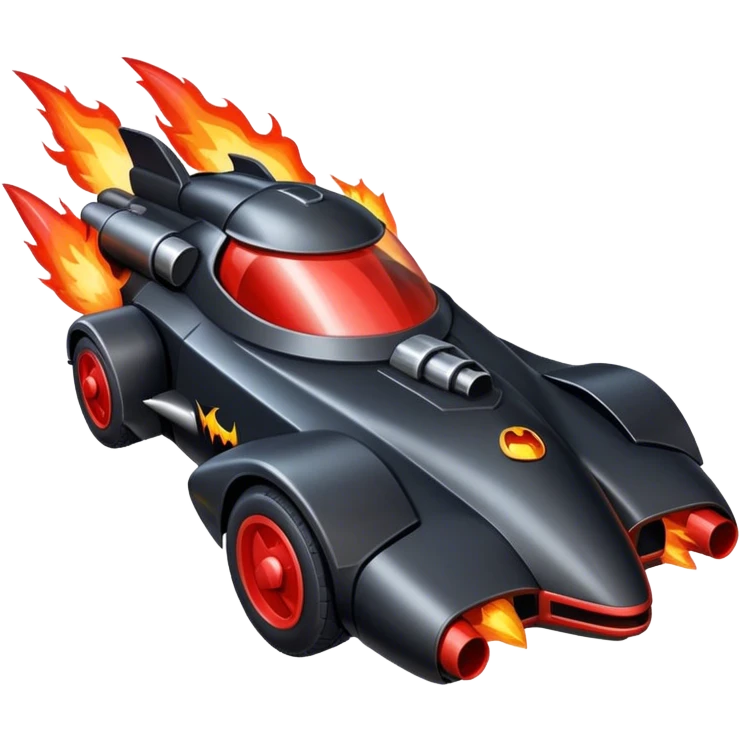 ROCKET IN FIRE BATMOBILE emoji