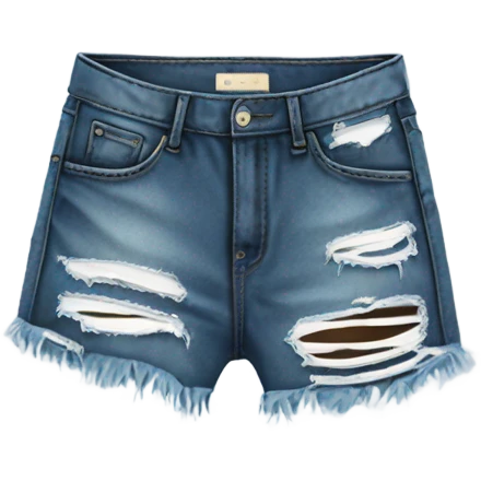 Realistic pair of distressed ripped with holes short denim shorts emoji