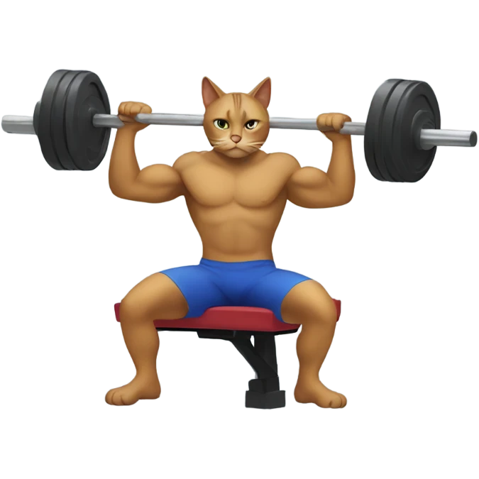 cat bench pressing emoji