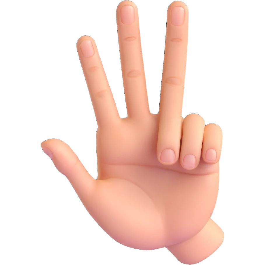 hand with five fingers, only the middle finger and ring finger extended, other fingers closed emoji