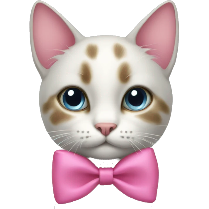 Cat with a pink bow emoji