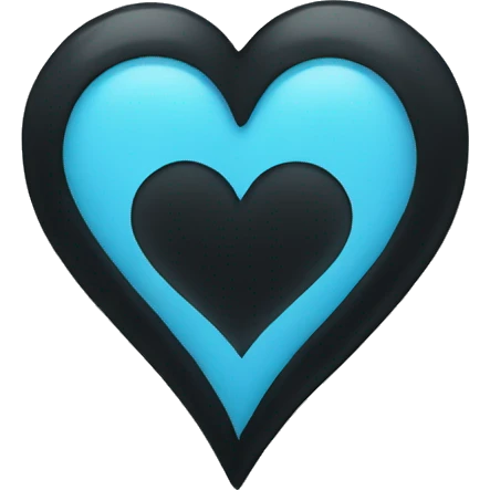 Half black and baby blue heart emoji