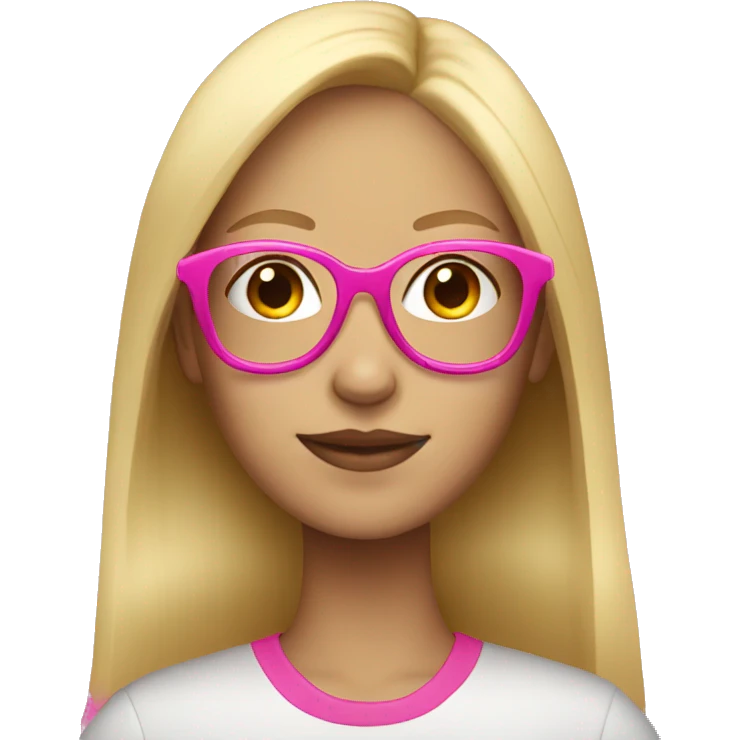 blonde girl with pink glasses emoji