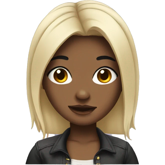 Girl with black hair and piercings emoji