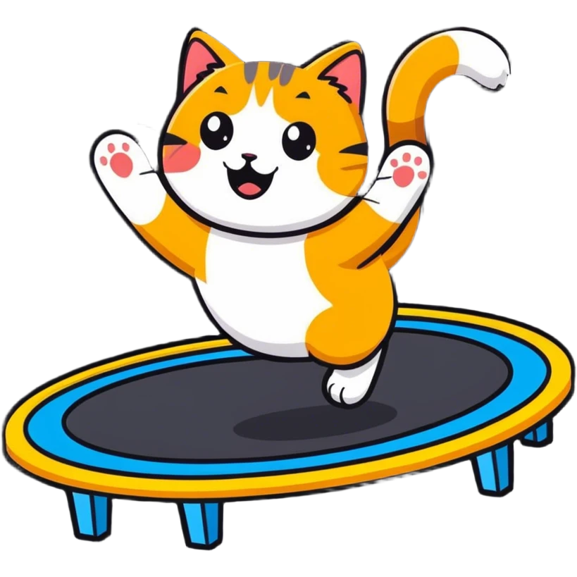 Cat on trampoline emoji
