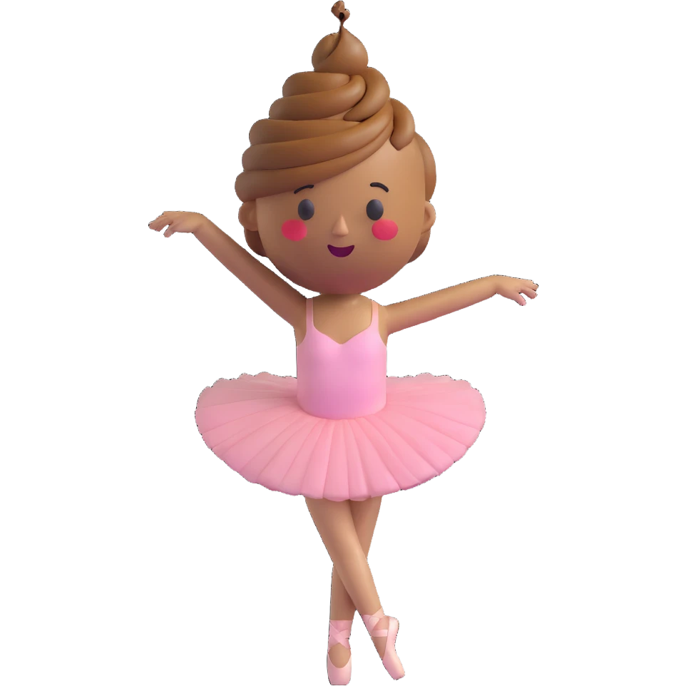 ballerina with a poop emoji head in back attitude pose emoji