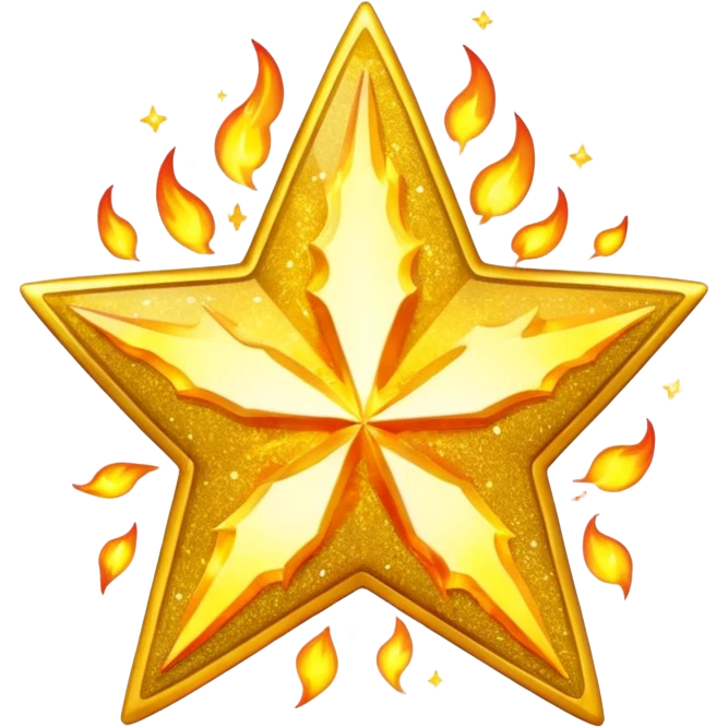glitter yellow Star fire  emoji
