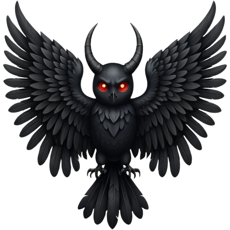black and white devil wing emoji