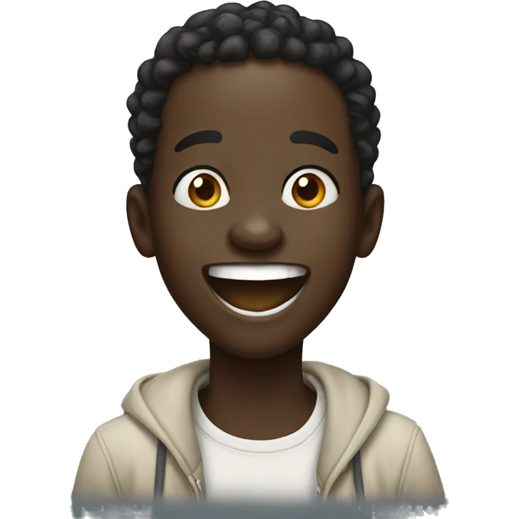 African boy laughing out loud emoji