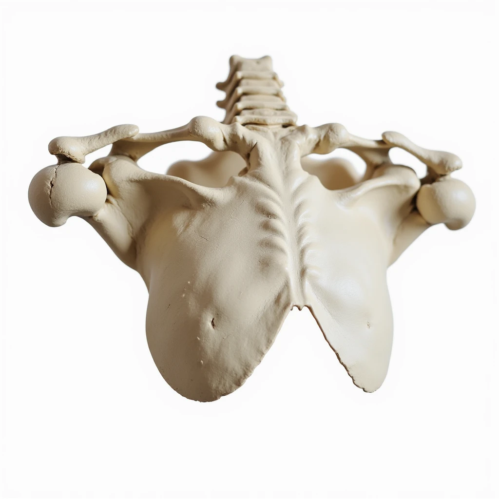 detailed anatomical scapula, isolated on white background, realistic style, no other elements emoji