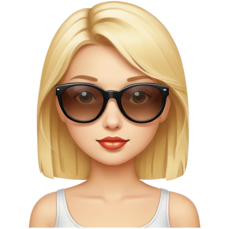 A blondish girl with sunglasses emoji