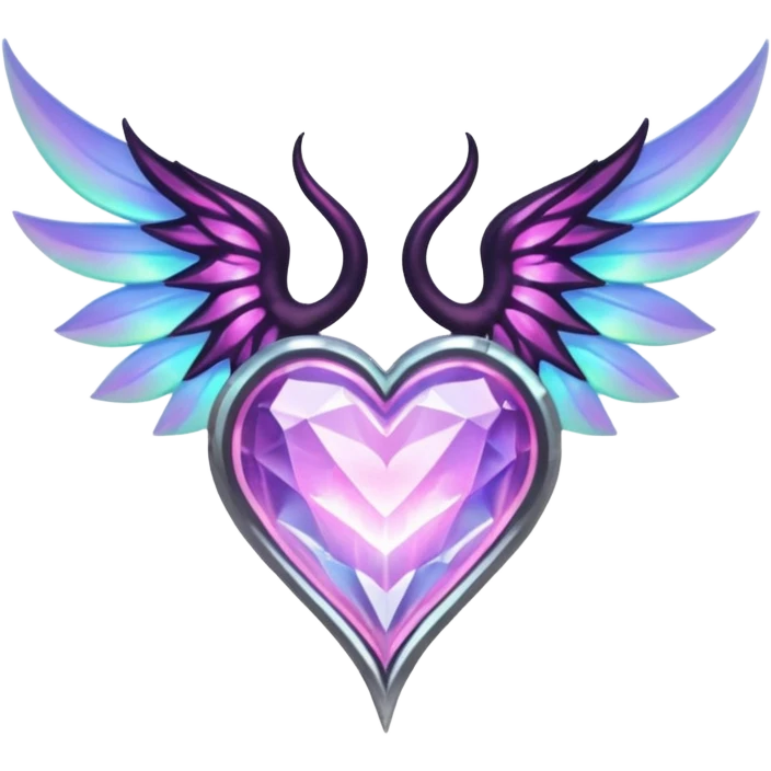 small lisuccubus wings, cryhstal heart  emoji