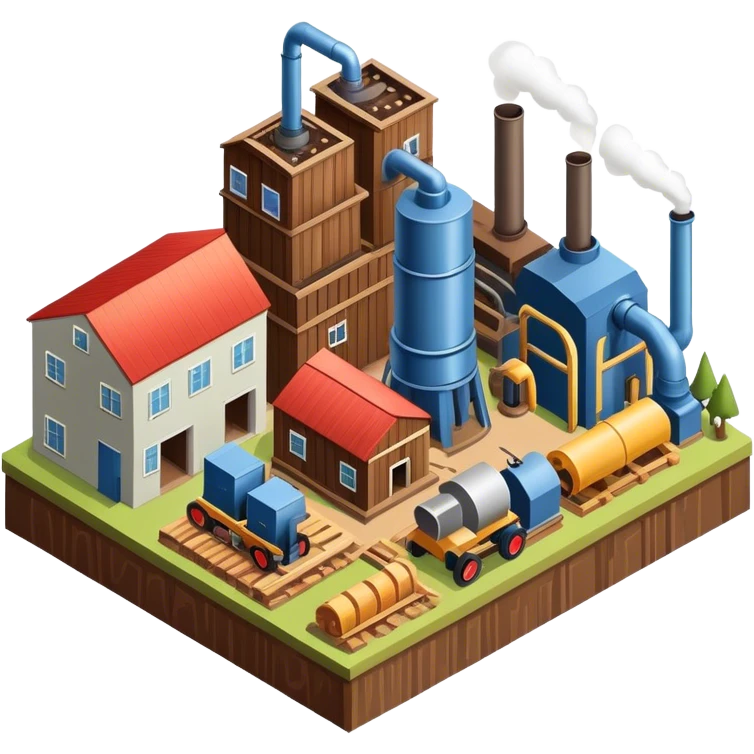 Wood Factory isometric  emoji