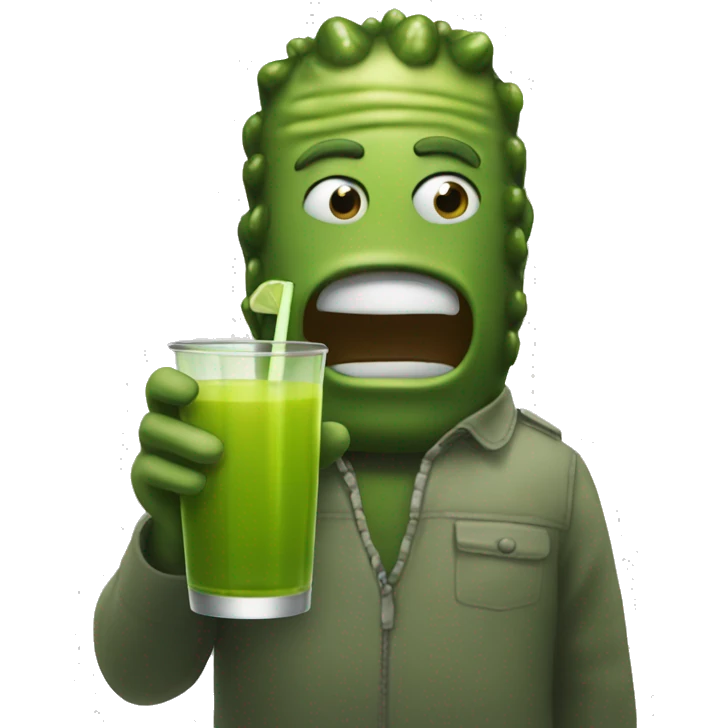 pickle man drinking juice emoji