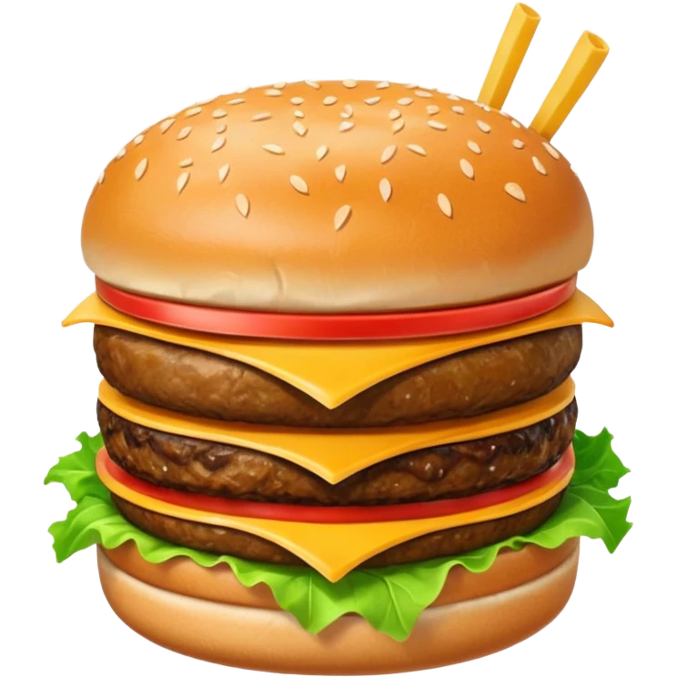 A single burger,, soft drink, fries image for my food vertical in the super app emoji